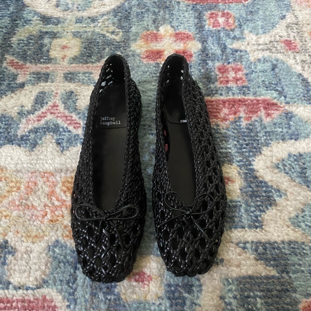 Jeffrey Campbell Black Woven Women's Shoes